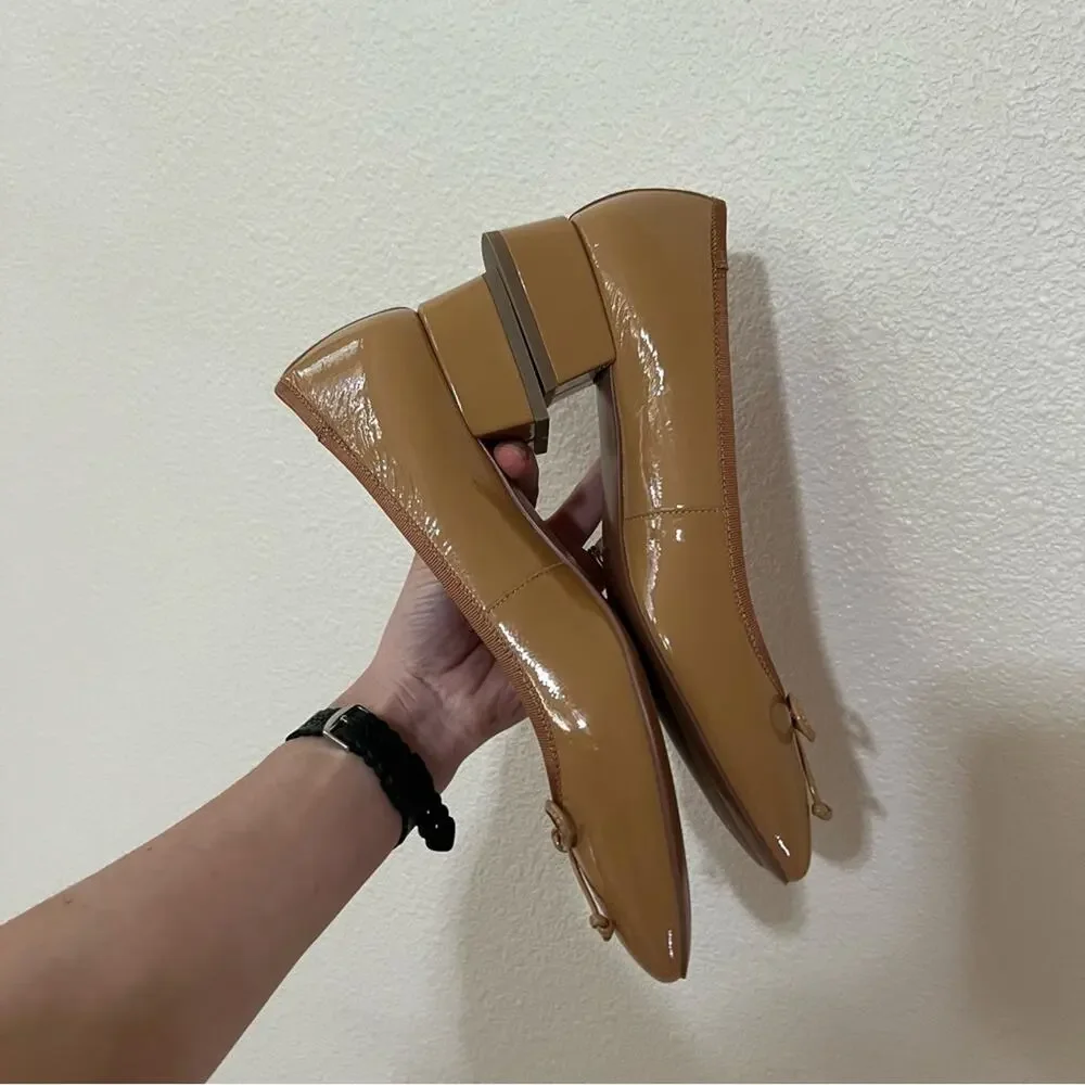 BiBi Lou | Anthropologie tan patent leather ballet heels NEW 11